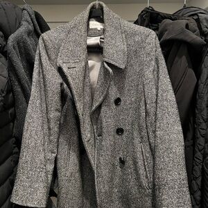 Calvin Klein women’s Gray Herringbone Pea Coat